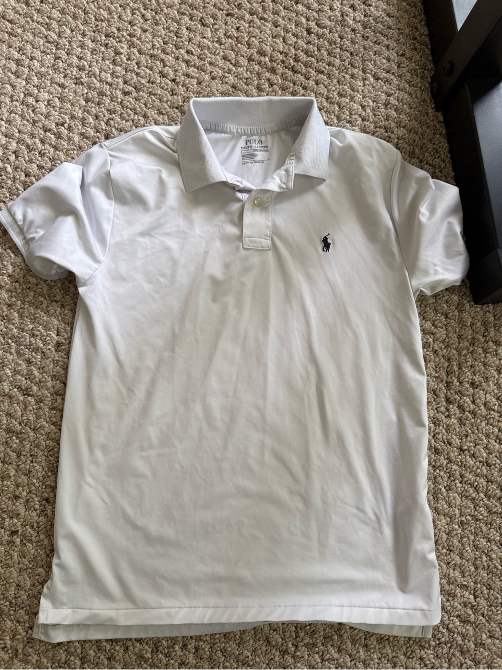 Youth Polo by Ralph Lauren White Polo with Navy Pony